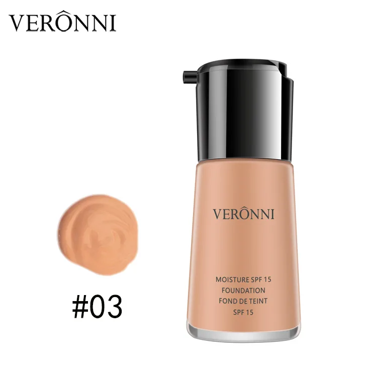 Waterproof VERONNI Moisturizing SPF15 foundation makeup all day oil-control easy to wear face concealer 48pcs/lot DHL Free