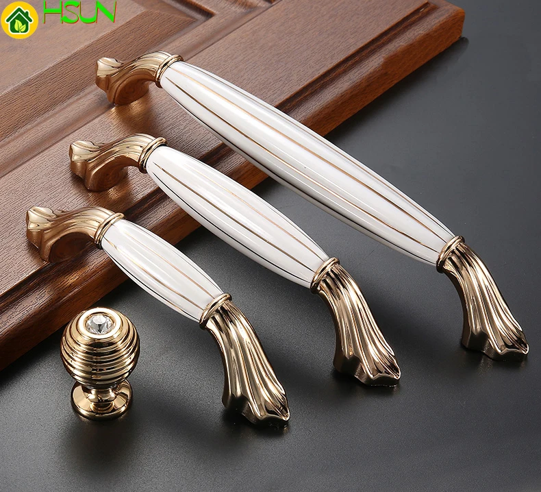 

Luxury Zinc Alloy Cabinet Drawer Knobs European Wardrobe Furniture Handle Accessories Z-1673