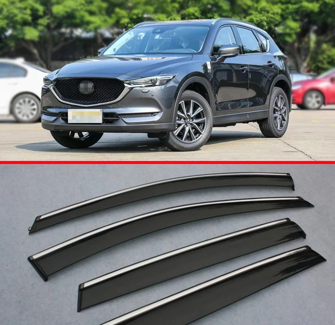 For Mazda CX-5 2017 2018 2019 Car Window Sun Rain Shade Visors Shield Shelter Protector Cover Sticker