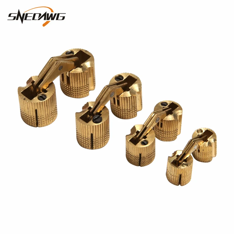 Brass Hidden Hinges Cupboard Cabinet Concealed Folding Door Hinge Invisible Cross Door Hinges for Furniture Hardware