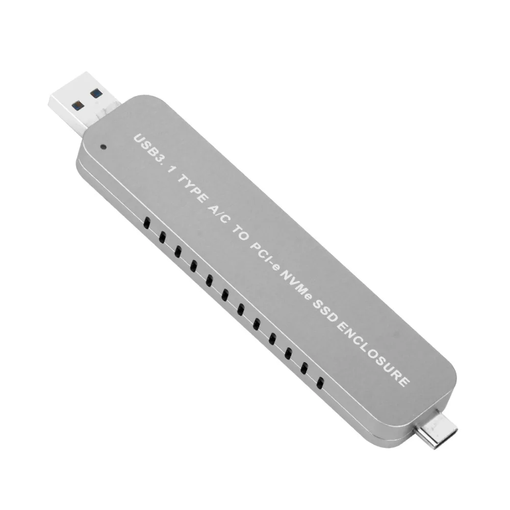 

USB to M.2 SSD Enclosure USB3.0 Type-A Combo Type-C for Pci-e M2 M-Key SSD Support UASP TRIM 2280 HDD Mobile Hard Drive Box