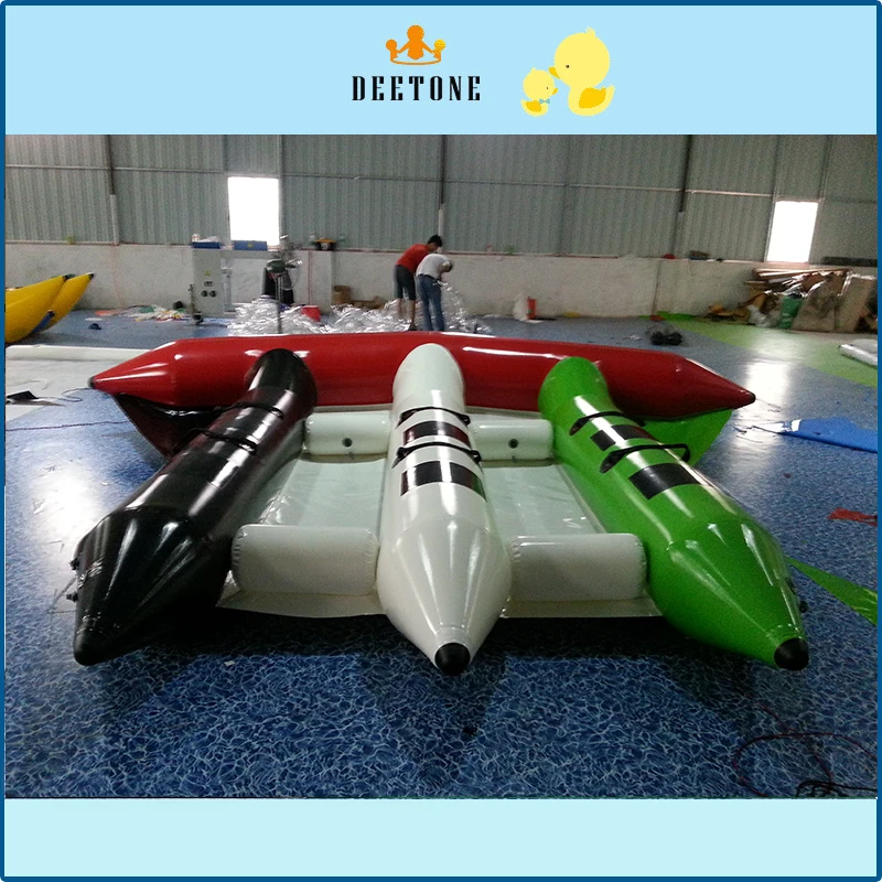 

Popular water sports game 0.9mmPVC6 person seat inflatable flying fish banana boat sale