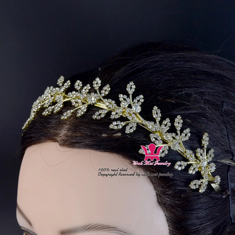 Headband Tiaras Crowns Bridal Garland Rhinestone Crystal Hair Accessories Princess Wedding Flower Child Party Hairwear 00965