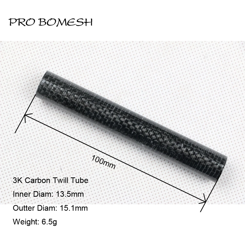 Pro Bomesh 5pcs/pack 100mm 90mm Normal Hollow Carbon Tube 3K Carbon Twill Tube For Reel Seat DIY Fishing Rod Component Repair