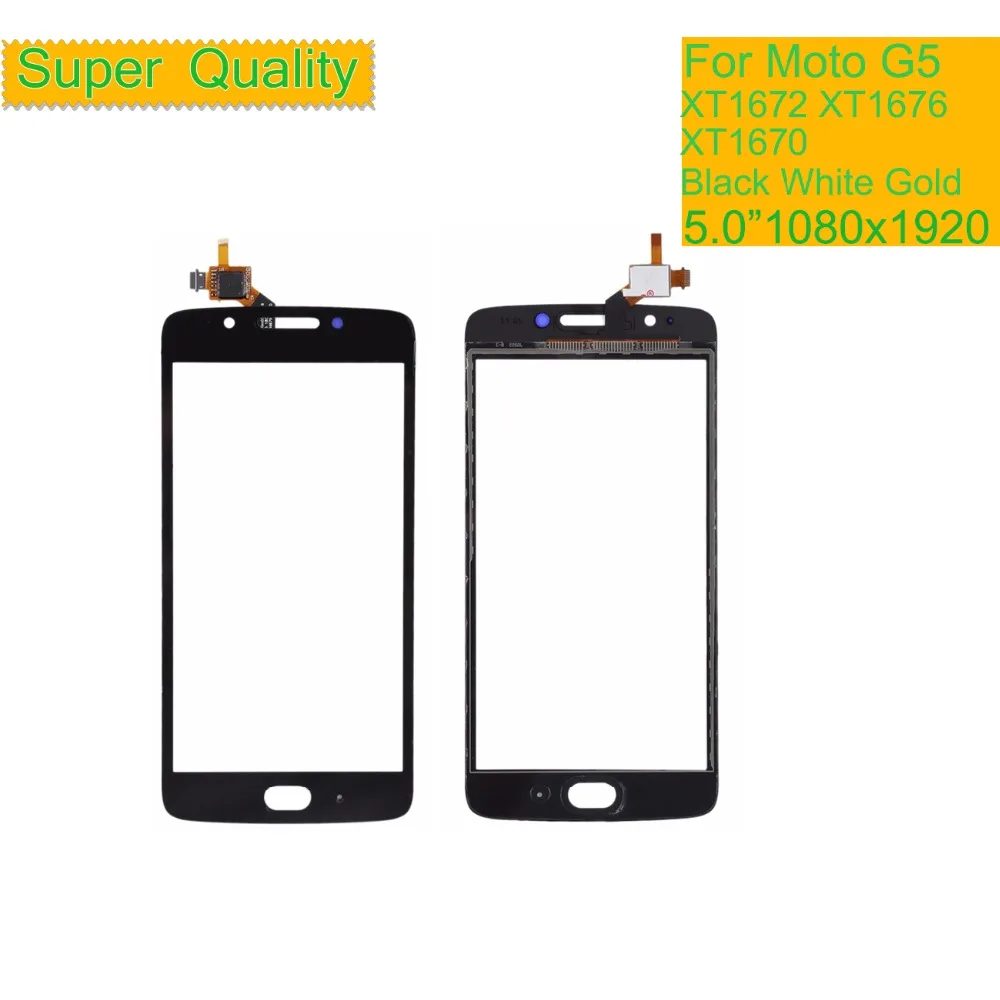 10Pcs/Lot Touchscreen For Motorola Moto G5 XT1672 XT1676 XT1670 Touch Screen Digitizer Front Glass Panel Sensor Replacement