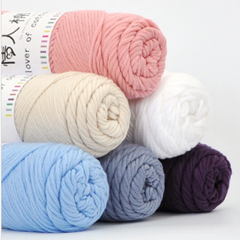 3 Pcs / Lot Lovers Cotton thread Natural milk cotton thick yarn for knitting Baby wool chunky yarn Crochet thread Hand knitting