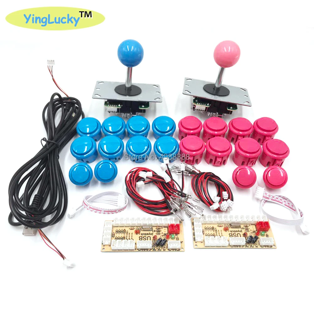 Arcade Joystick DIY Kit Zero Delay Arcade DIY Kit USB Encoder To PC  Arcade Sanwa Joystick and Push Buttons For Arcade Mame