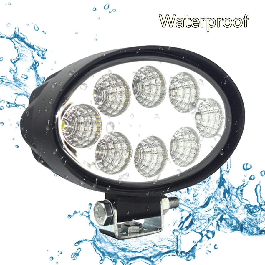 24W 2000LM 6000K LED Oval Driving Light Offroad Flood Car Work Light