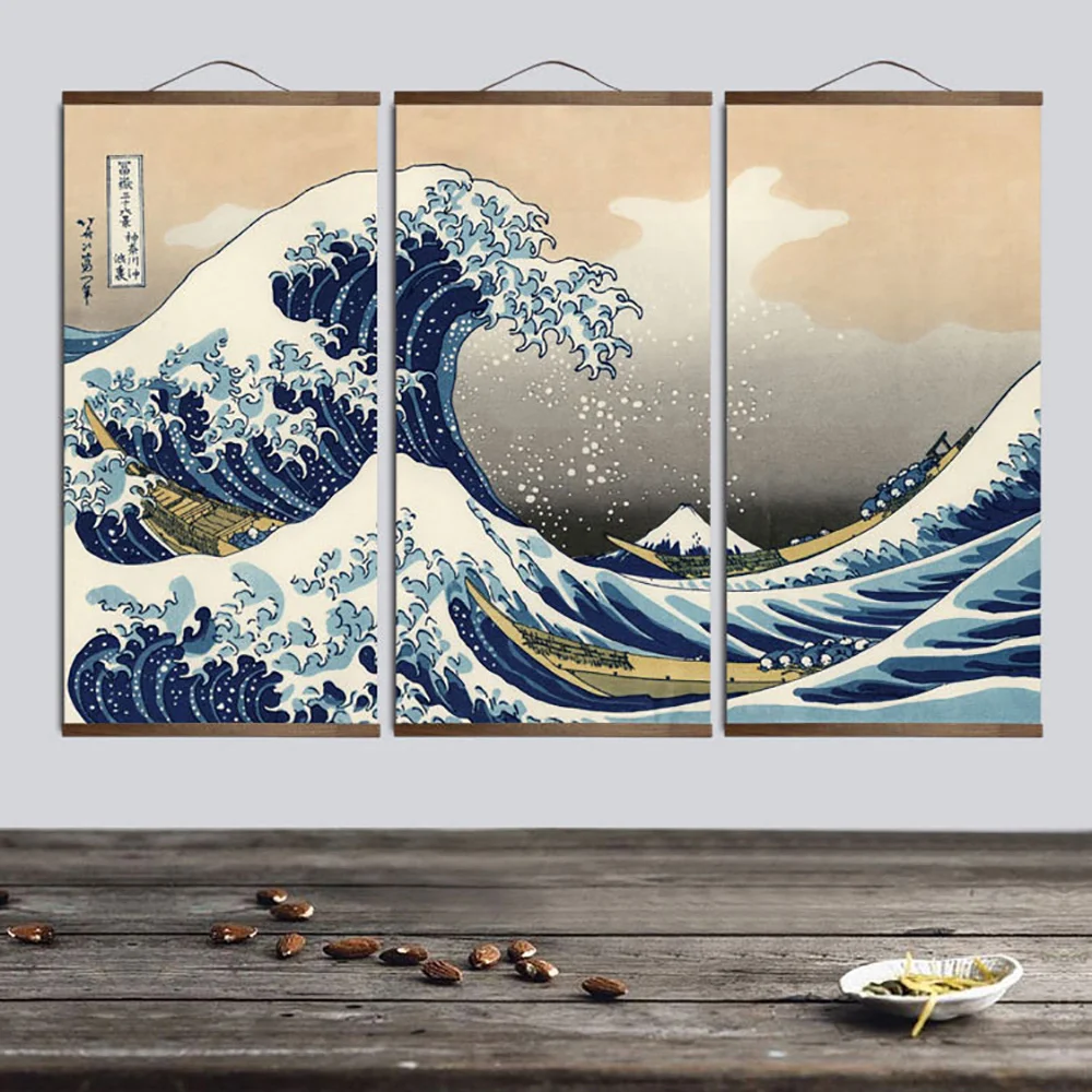 

posters and prints Painting wall art Japanese style Ukiyo e Kanagawa Surf Canvas art Painting wall pictures For Living Room