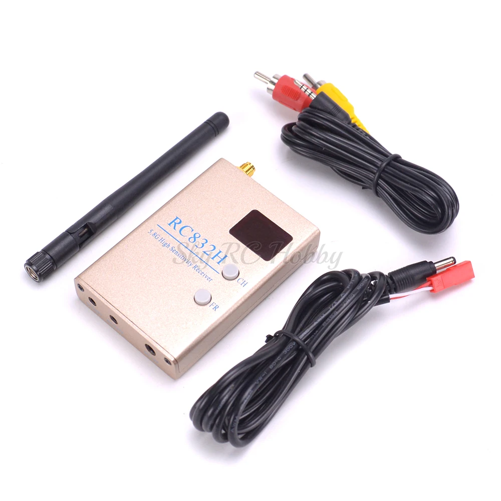 FPV 5.8GHz 48CH RC832 RC832S Receiver Wireless RC Receiver With A/V and Power Cables For gopro fpv monitor