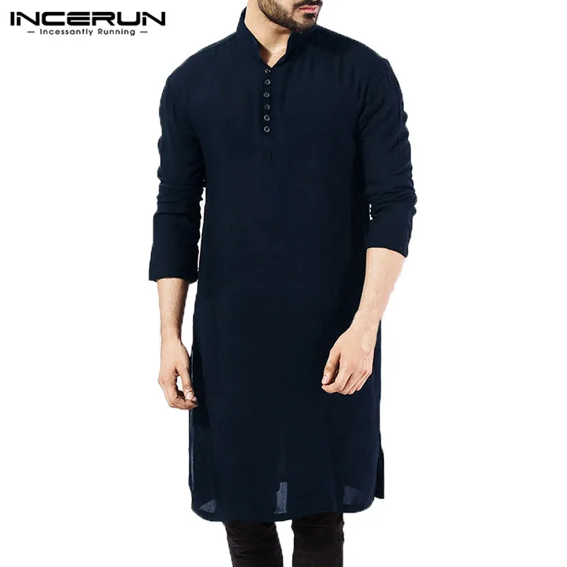 NEUE 2023 Männer Shirts Langarm Kleid Islamischen Chemise Elegante Kaftan Robe Pakistanischen Mann Indische Kleidung Muslimischen Aaudi