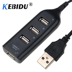 Kebidu Universal USB Hub 4 Port USB 2.0  with Cable High Speed Mini Hub Socket Pattern Splitter Cable Adapter for Laptop PC