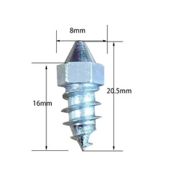 Espinho para pneu de carro antiderrapante, parafuso de aço carbono neve gelo estrada para o inverno (l: 16/20.5cm x w: 8cm)