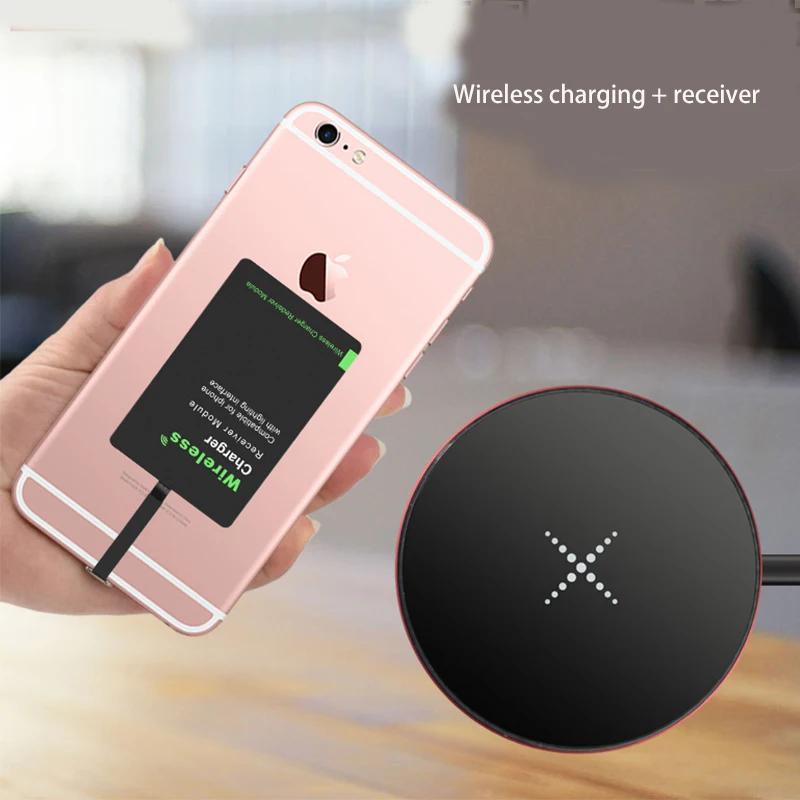 USB A Wireless Charger Kit, Qi Wireless Charging Pad and Magic Tag Wireless Charging Receiver Patch for Micro USB Phones ,Iphone