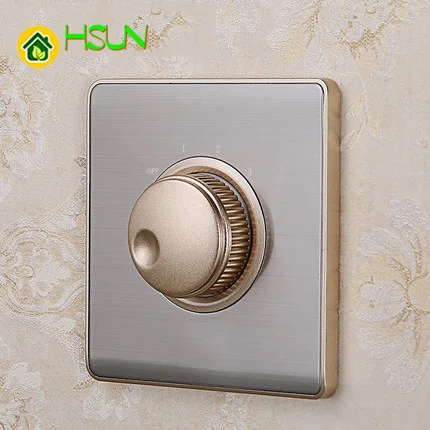 

86 Type Air Conditioner Fan Volume Switch S5 Stainless Steel switch with Four Adjustable Wall Panel