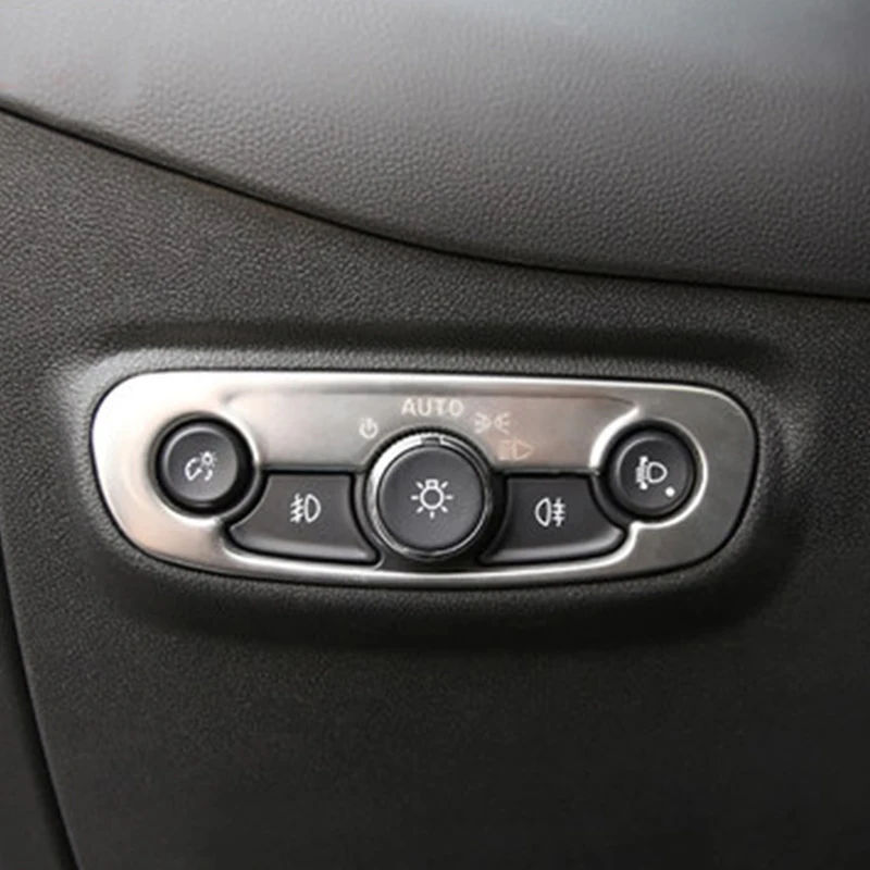 My Good Car Stainless steel Car Headlight Switch Knob Circle Cover Trim Sticker For Chevrolet Equinox 2017 2018 Car accessories