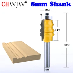 CHWJW-Picture Frame Molding Router Bit, aparar fresa de madeira para madeira, ferramentas elétricas, 8mm Shank, 1-1/8 