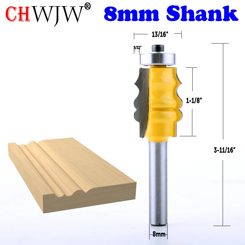 Chwjw-picture Frame Molding Router Bit Aparar Fresa de Madeira para Madeira Ferramentas Elétricas mm Shank 11 1pc