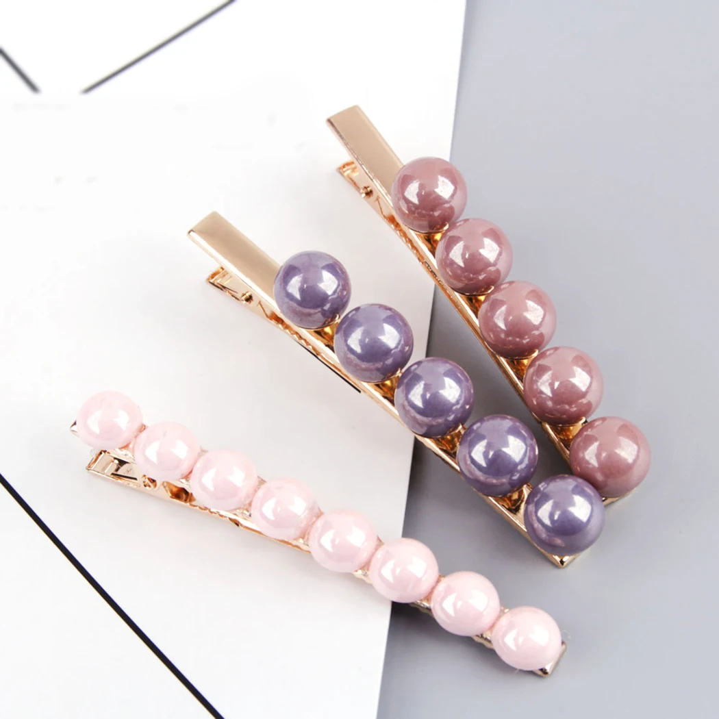 3PCS Pearl Hair Clips For Women Flower Hair Clip Jewelry Hair Accessories Tiara Hair Pins Barrette Perle Pince Cheveux Femme