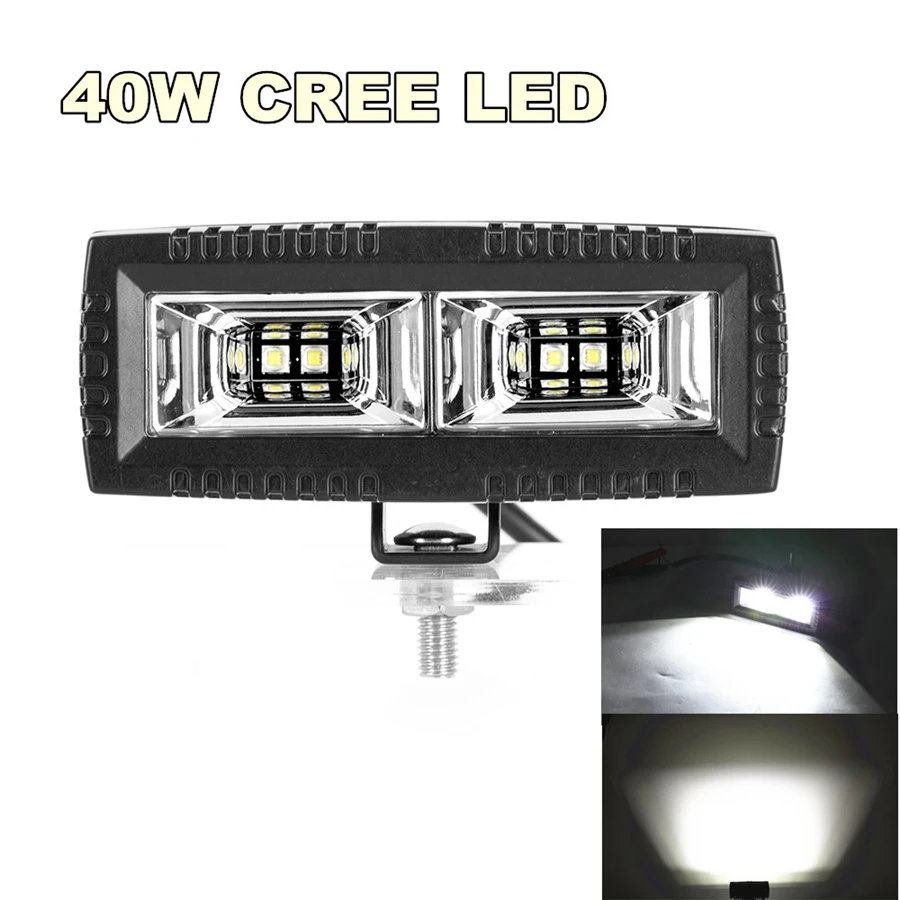 

40W 4000 Lumens 6500K IP67 LED Flood Work Light Bar Off Road Backup Driving Lights Fog Lamp for Jeep ATV UTV SUV Truck Boat