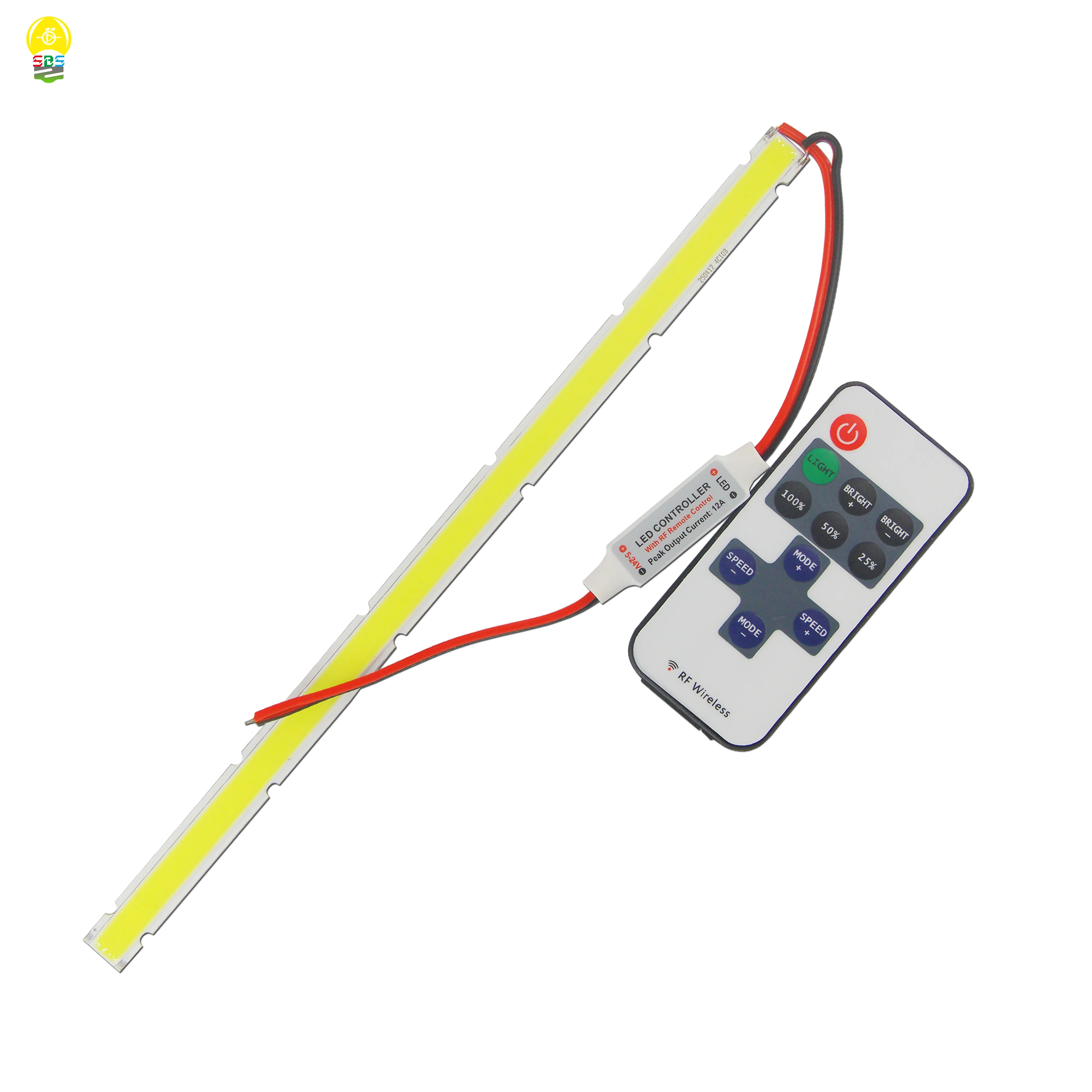 Dimmable 250*12mm 10W 1000LM DC 12V COB LED Strip Light source With RF Remote controller Warm Natural Cold White COB