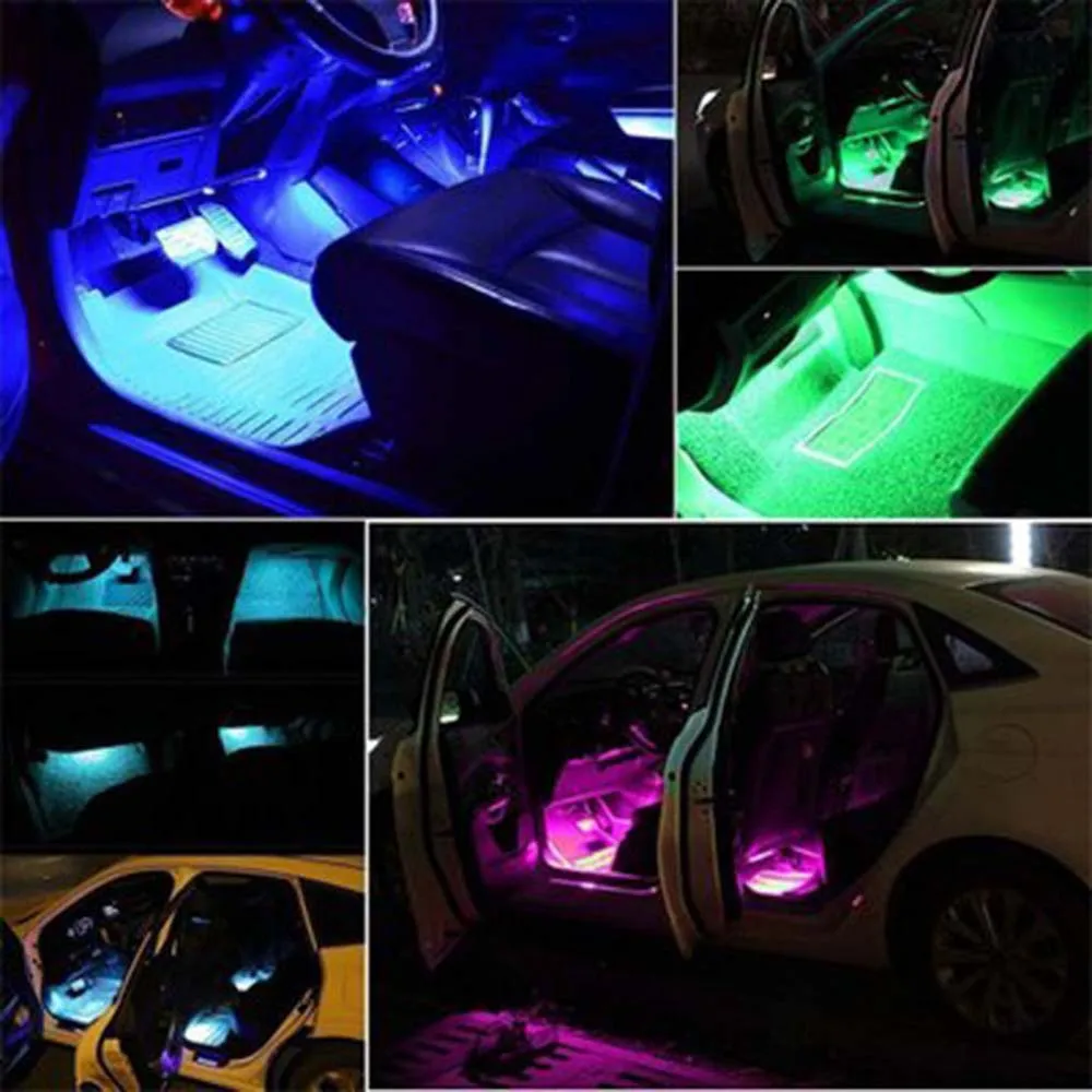 RGB LED Car atmosphere light LED Strip Lights Colors Car Styling Decorative Atmosphere Lamps Car Interior Light With Remote