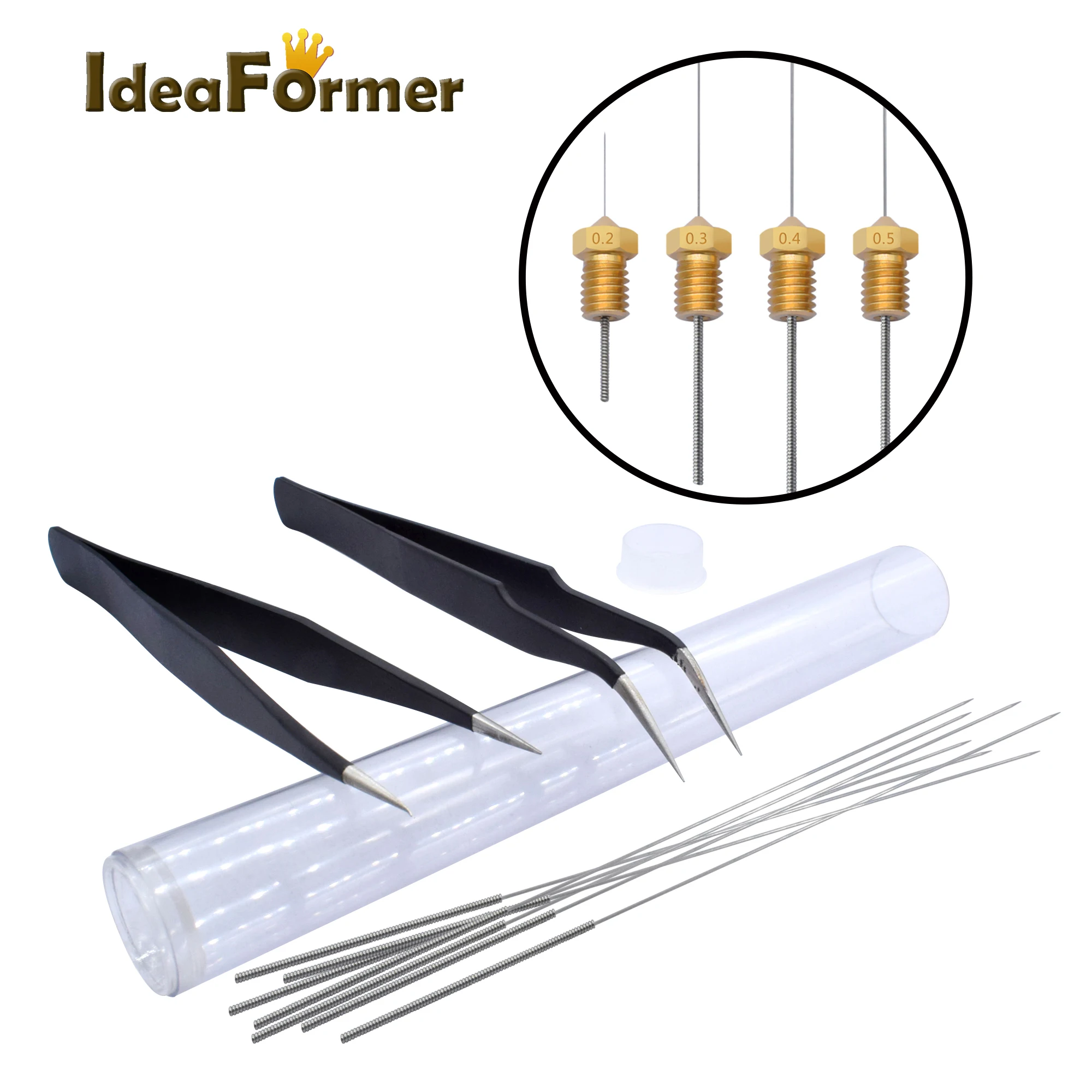 10Pcs/Lot 3D Printer Accessories Nozzle Cleaning Drill Bit Tweezer Drill Cleaner Stainless Steel Needle Super Toughness Artifact