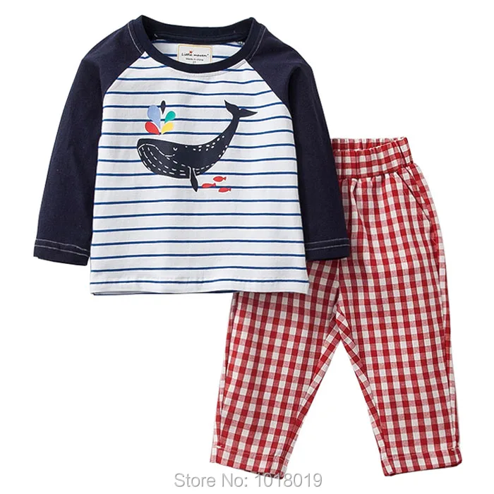 New 2023 Baby Boys Clothes Sets 1-7Y Kids Brand 100% Cotton Long Sleeve T-shirts Pants 2pc Children Suits Outfits Bebe Boys Sets