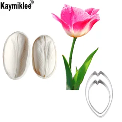 New Tulip Veiner Silicone Mold Silicone Fondant Mould Cake Decorating Baking Cutter Molds Candy Tool CS267