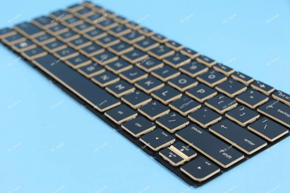 Imagem -02 - Teclado Eua Qwerty para hp Spectre Pro 13 g1 Teclado Eua Impressão Branca Retroiluminado Lado Marrom sem Moldura Novo