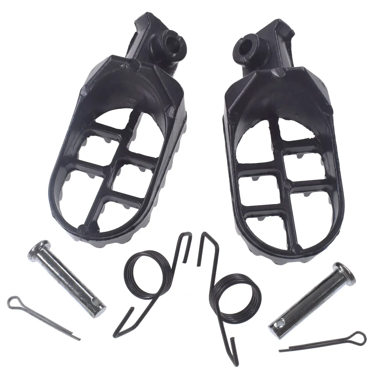 Black Foot Pegs Dirt Bike Footrests L & R For 1987-2013 Kawasaki KLR650