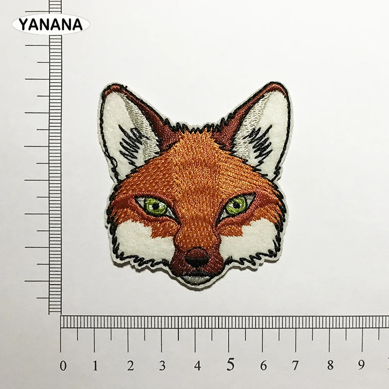 Fox Patch for Clothing Iron on Embroidered Sewing Applique Cute Sew On Fabric Badge DIY Apparel Accessories