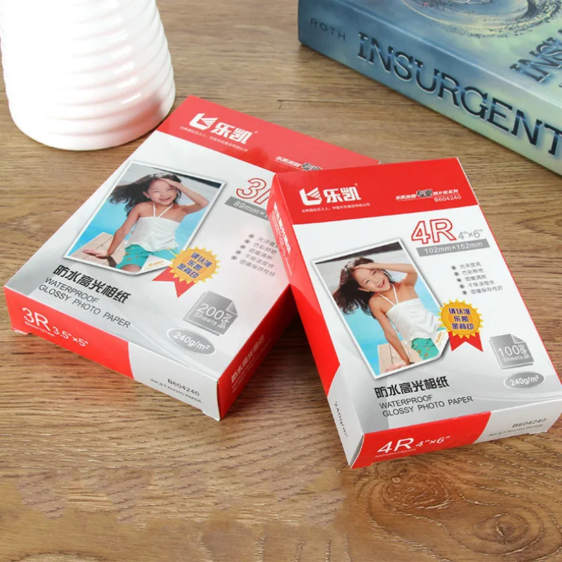 100 Sheets 240g 5/6/7 Inch A5 High Glossy Photo For Inkjet Printer studio Photographer imaging printing Paper Free shipping