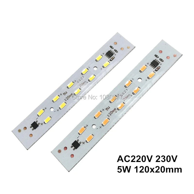 10pcs AC 220V 230V T5 T8 LED Tube Bar Rigid Strip Free Driver 5W 6W 10W AC220V SMD 5730 LED PCB White / Warm White Light Source