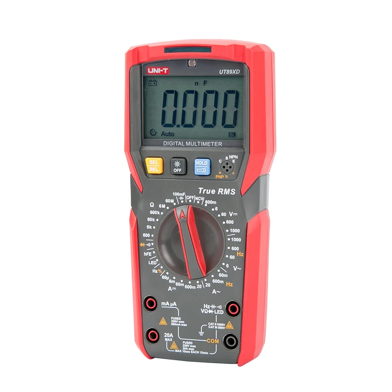 UNI-T UT89X/UT89XD/89XE true RMS Digital multimeter; 20A high current digital multimeter, NCV/capacitor/triode/temperature test