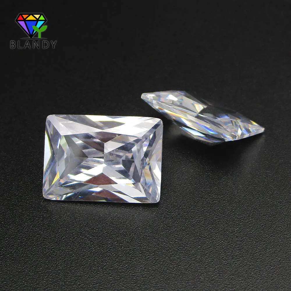 50pcs/lot 2x3mm~4x6mm Rectangle Cut Loose CZ Stone 5A Grade White Cubic Zirconia Stone Synthetic Gems For Fashion Jewelry