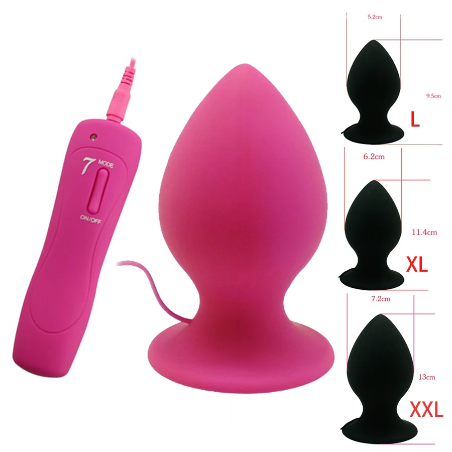 APHRDDISIA Big Size 7 Mode Vibrating Silicone Anal Butt Plug Suction Cup Vibrator For Men Women/Couples Erotic Toys