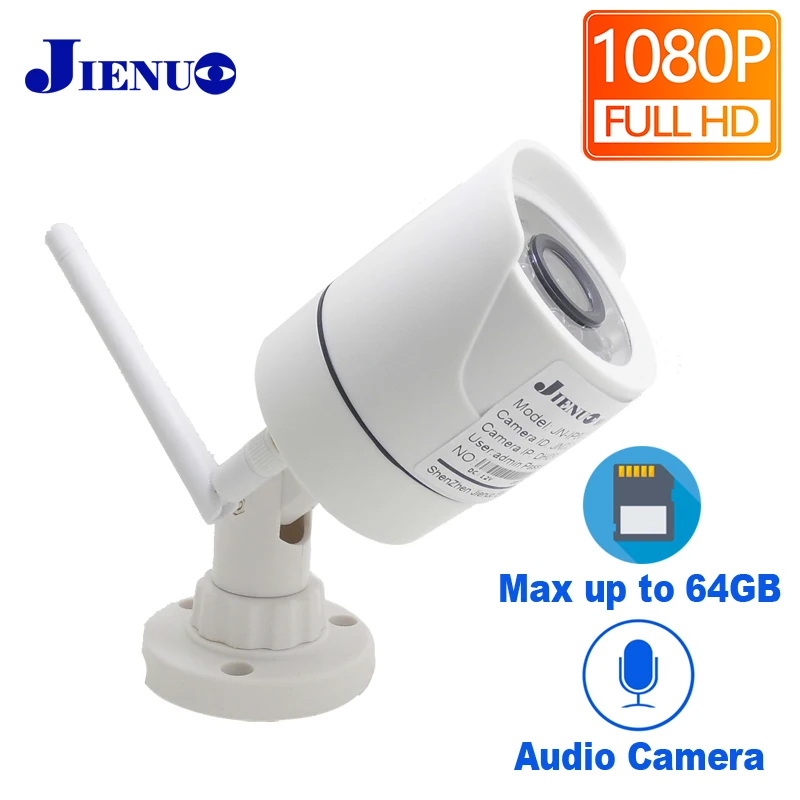 JIENUO 1080P Wifi Camera ip Cctv Wireless Security Outdoor Waterproof 2.0mp HD Surveillance Audio IPCam Infrared TF Card Slot