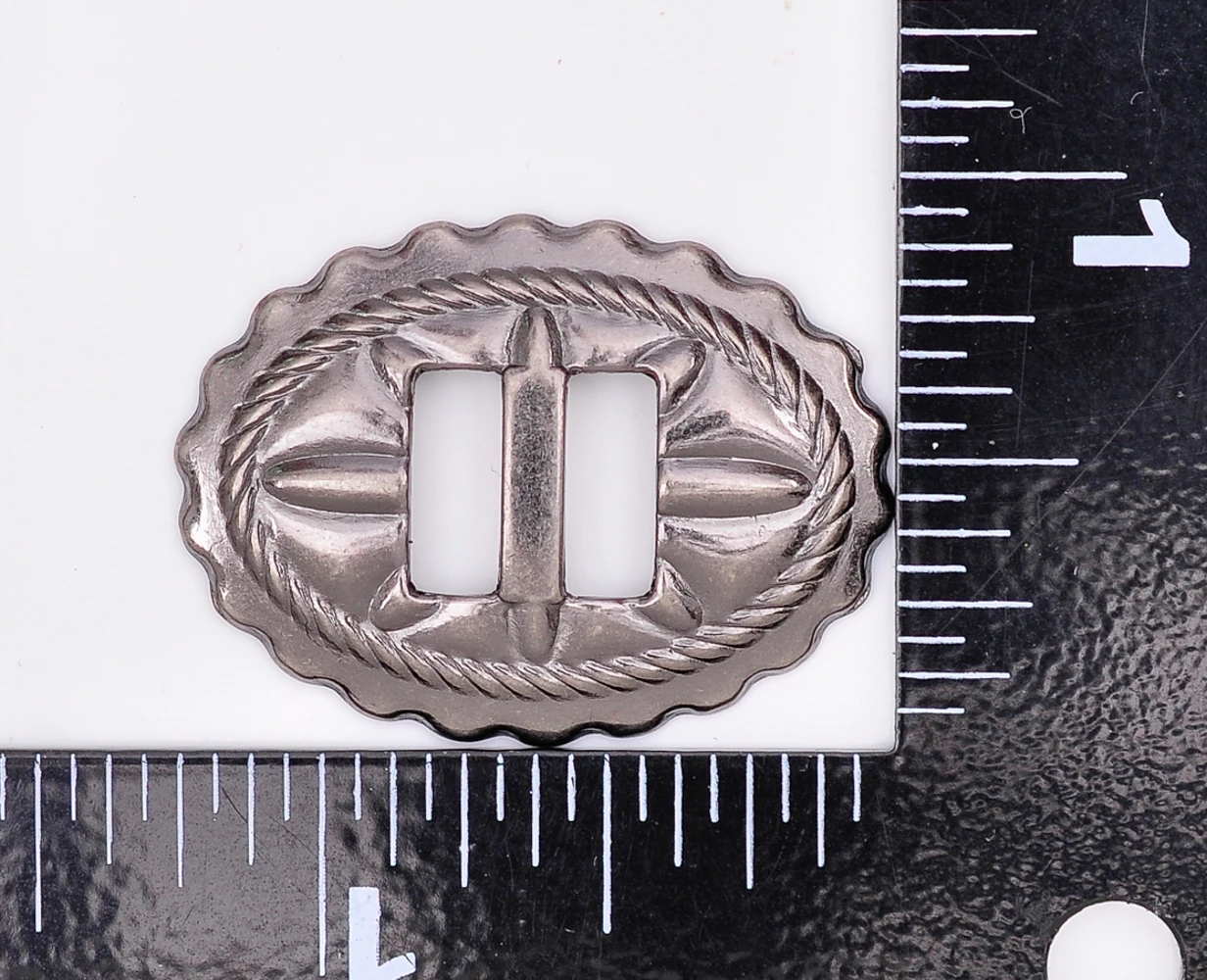 5X DIY Flower Engraved Sliver Western Saddles Leathercraft Slotted Conchos 32*24mm