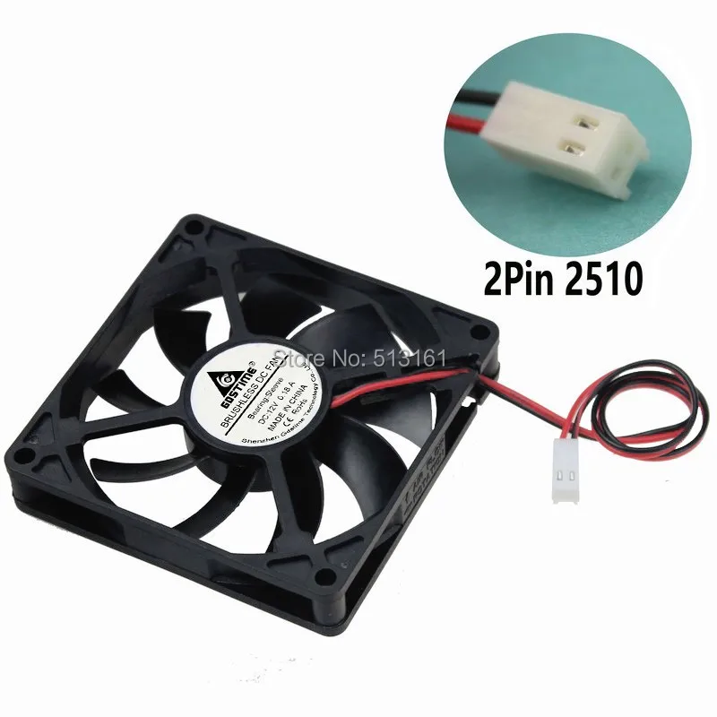 1 Piece Gdstime DC 12V 2Pin 2510 Connector 80mm CPU Case Cooling Cooler Fan 80x80x15MM