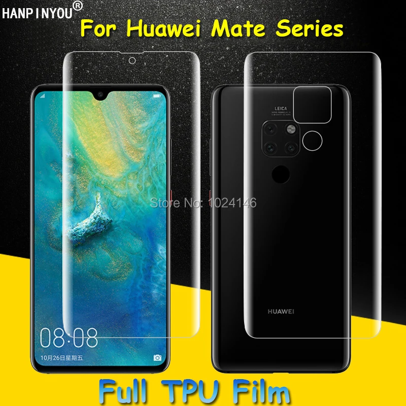 Front / Back Full Coverage Clear Soft TPU Film Screen Protector For Huawei Mate 30 20 X 10 9 Pro Lite SE RS (Not Tempered Glass)