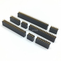 10pcs 2.54mm Double Row Straight Female 2-40P Pin Header Socket Connector 2x2/3/4/5/6/7/8/9/10/12/14/16/18/20/25/30/40Pin