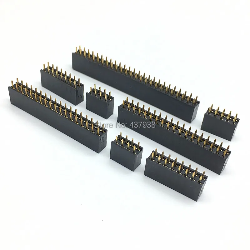 10 sztuk 2.54mm dwurzędowe proste żeńskie 2-40P złącze wtykowe pinowe 2x2/3/4/5/6/7/8/9/10/12/14/16/18/20/25/30/40Pin