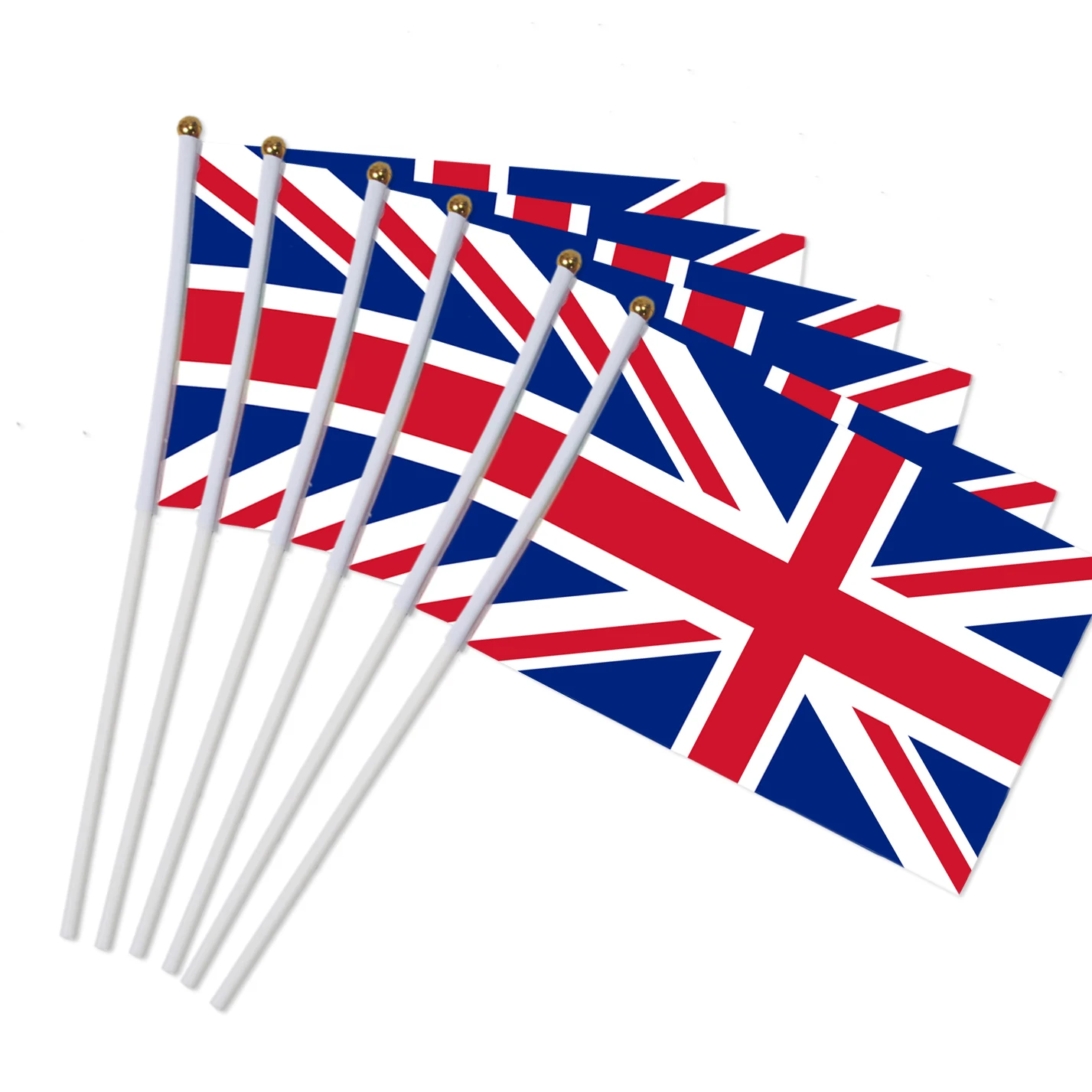 5pcs 14x21cm great British flag hand waving united kingdom flags 30cm Flagpoles country flag union jack cross