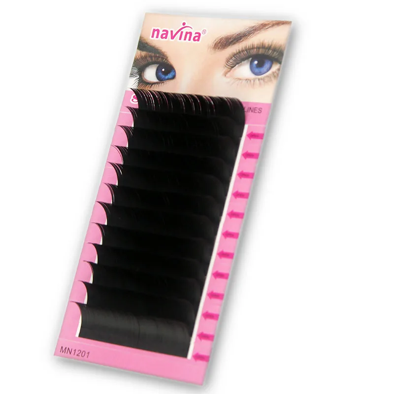 Navina 12Rows individual eyelashes extension supplies False professional mink Eyelashes Extensions Lashes materials Makeup Cilia