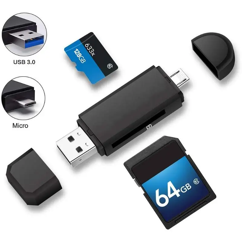 

VODOOL USB Micro USB кардридер SD/Micro SD TF OTG Смарт-адаптер карты памяти для ПК компьютера ноутбука кардридер SD кардридер