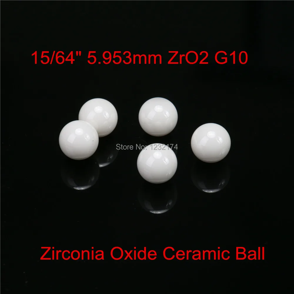 

15/64" 5.953mm ZrO2 Zirconia Oxide Ceramic Ball G10 100pcs for valve ball,bearing, homogenizer,sprayer,pump 5.953mm ZrO2 ball