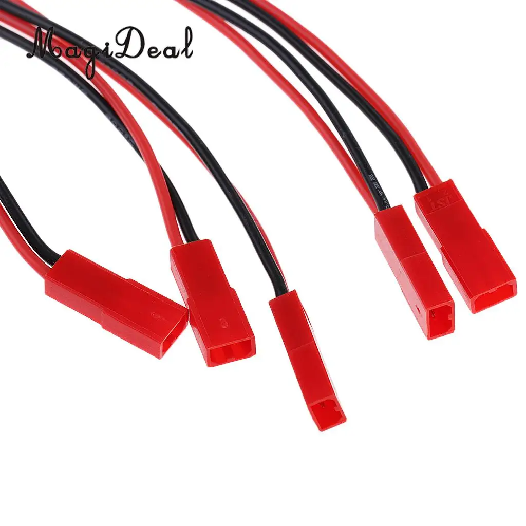 MagiDeal 5Pcs RC Model JST 2-Pin Male to Female Connector Plug Extension Wire Cable Harness for Battery RC Model Parts