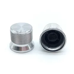 2pcs Roatry Encoder Switch Caps Potentiometer Aluminum Alloy Knob 20x17mm Half Shaft Type