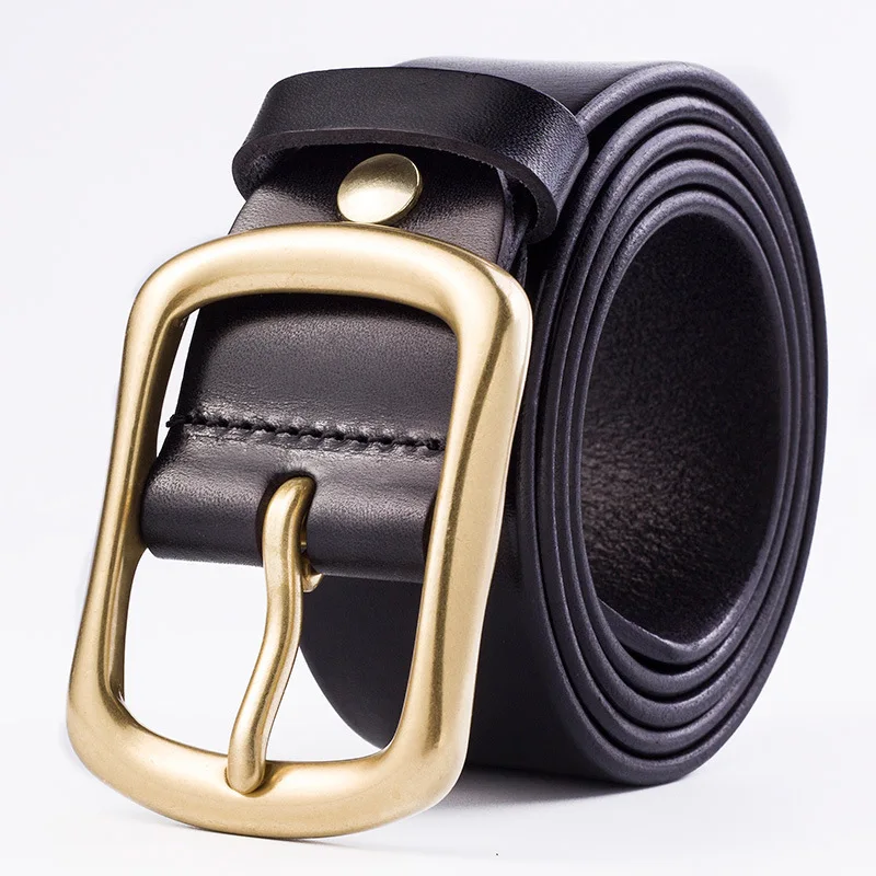 Luxury Brand Male Genuine Leather Cowhide Strap Young People Pin Buckle Leisure Time Head Layer Cowhide Waist Belt Mens Belt